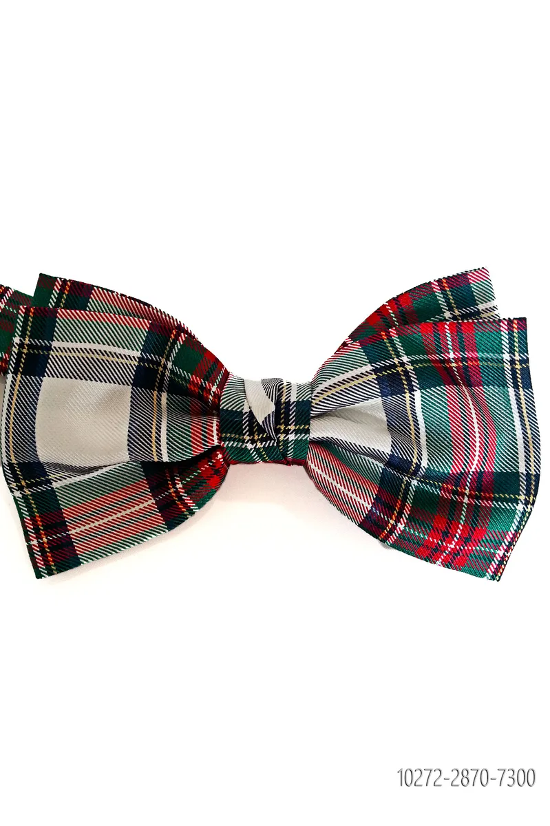 Nœud papillon noué en pure soie tartan