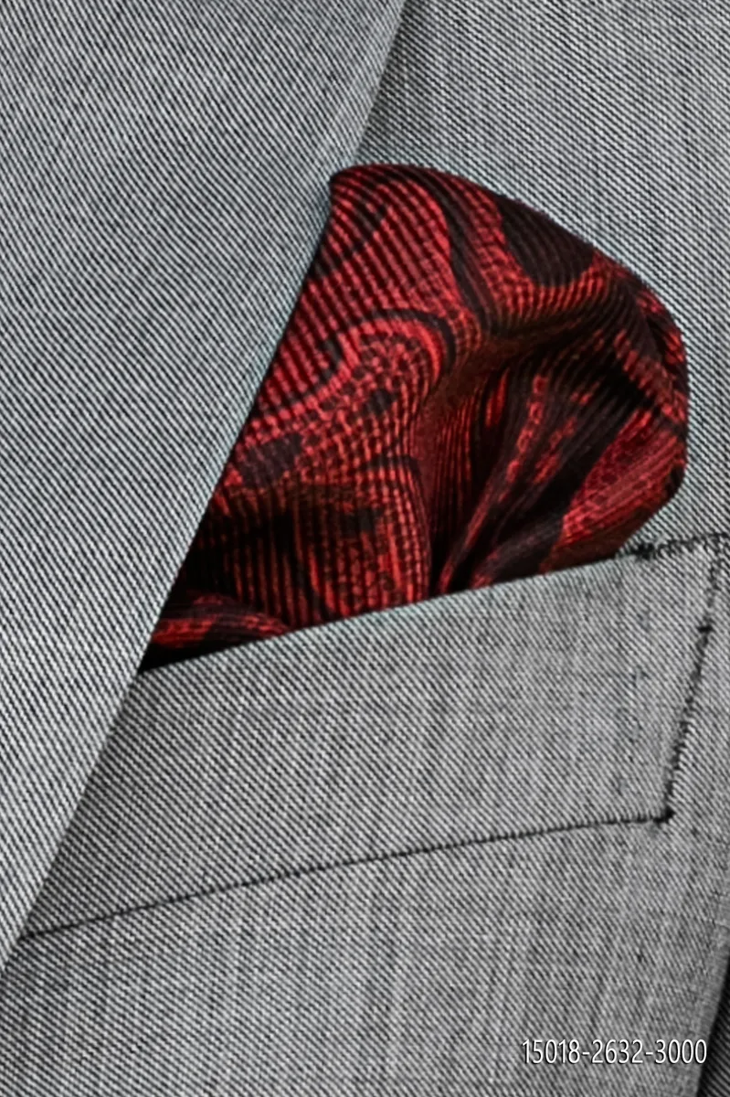 Red cachemire silk handkerchief