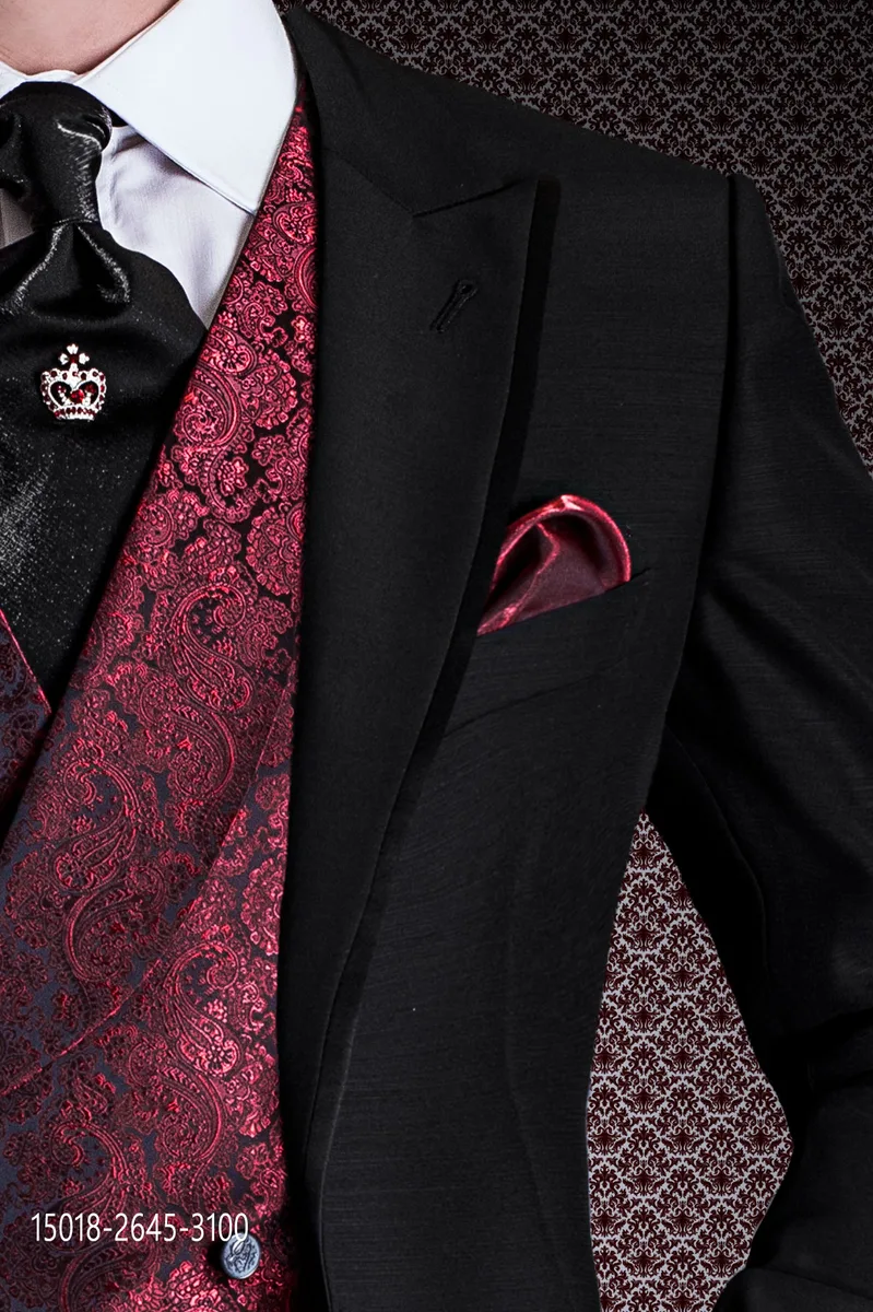 Einstecktuch aus Lurex in Rot