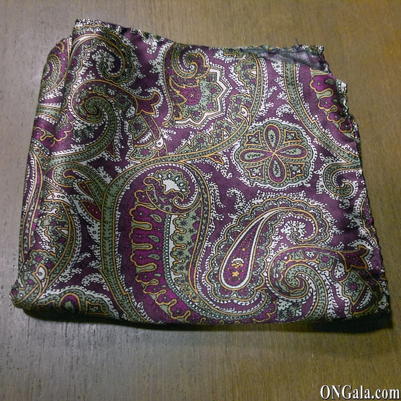 Einstecktuch aus Seide mit Paisleymuster in Pflaume