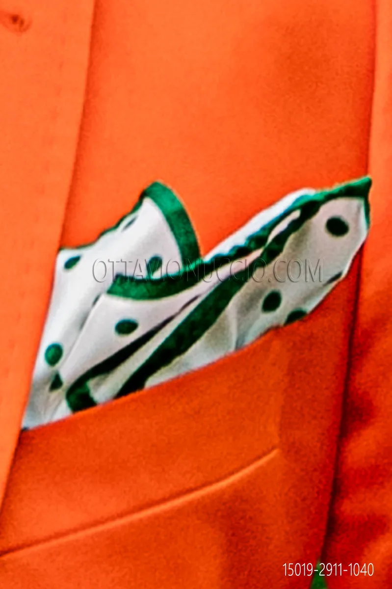 Fazzoletto seta twill con pois verdi
