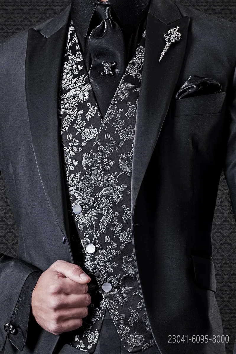 Asymmetrische Weste aus Jacquard-Seide