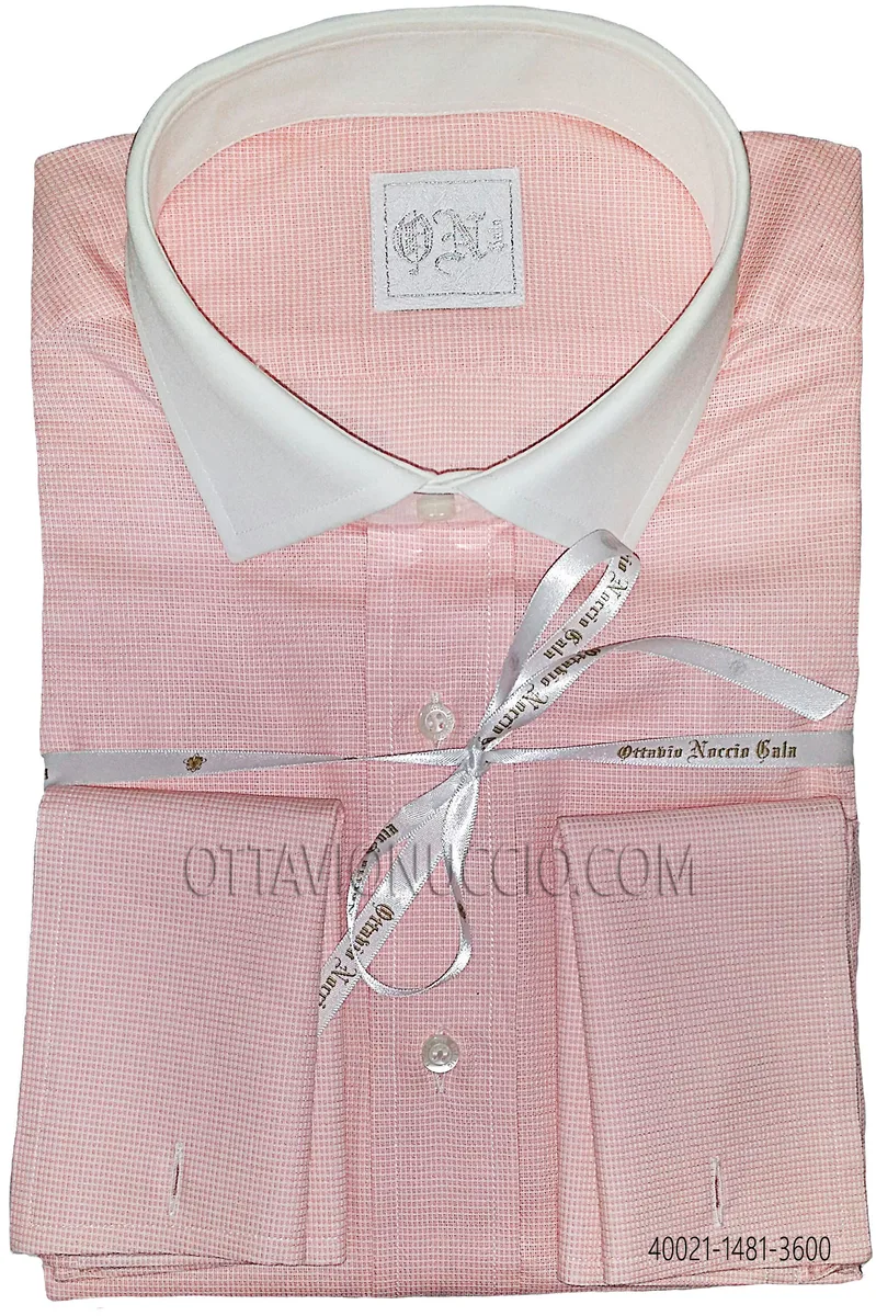 Chemise en coton à col contrasté