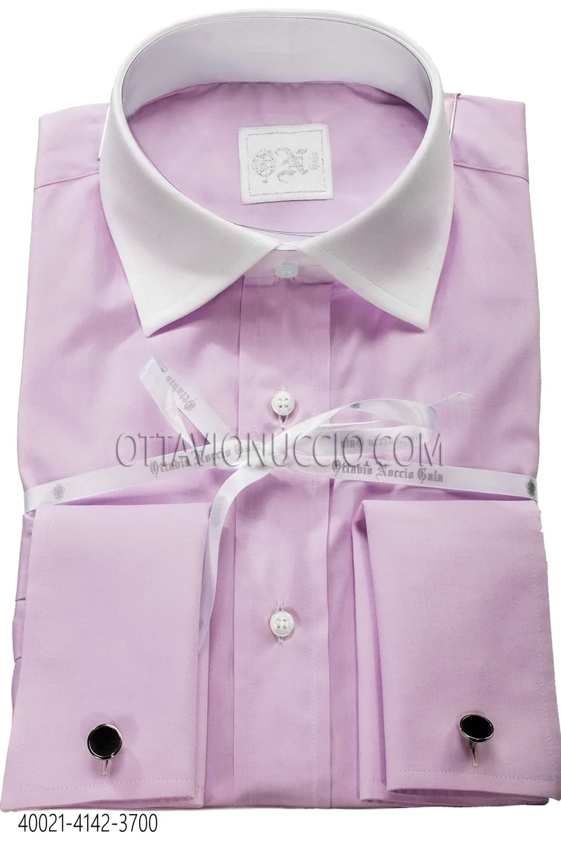 Chemise glycine en coton oxford à col contrasté
