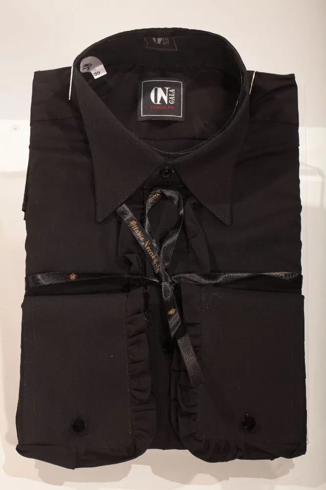 Black Shirt with Ruffles