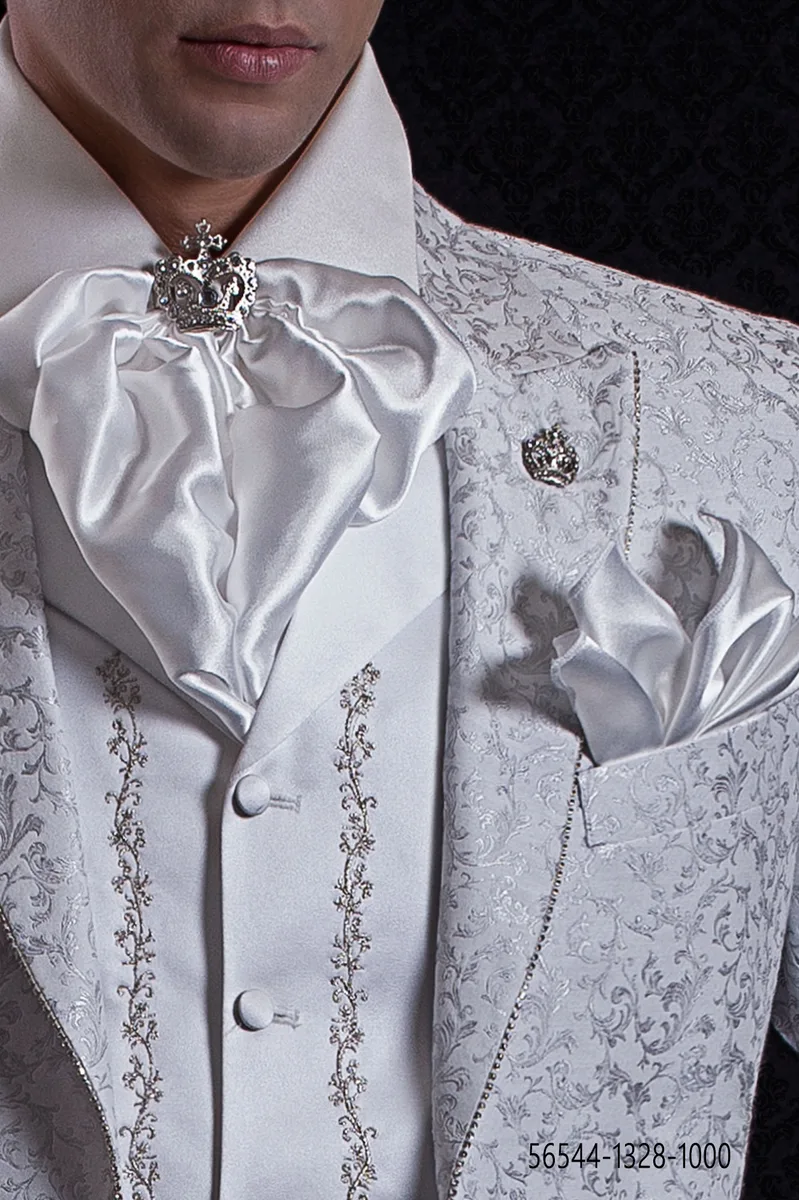 Plastron annodato bianco in raso