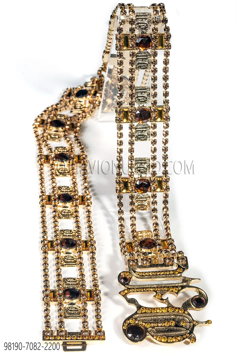 Metallgürtel mit Strass und Gold-Finish