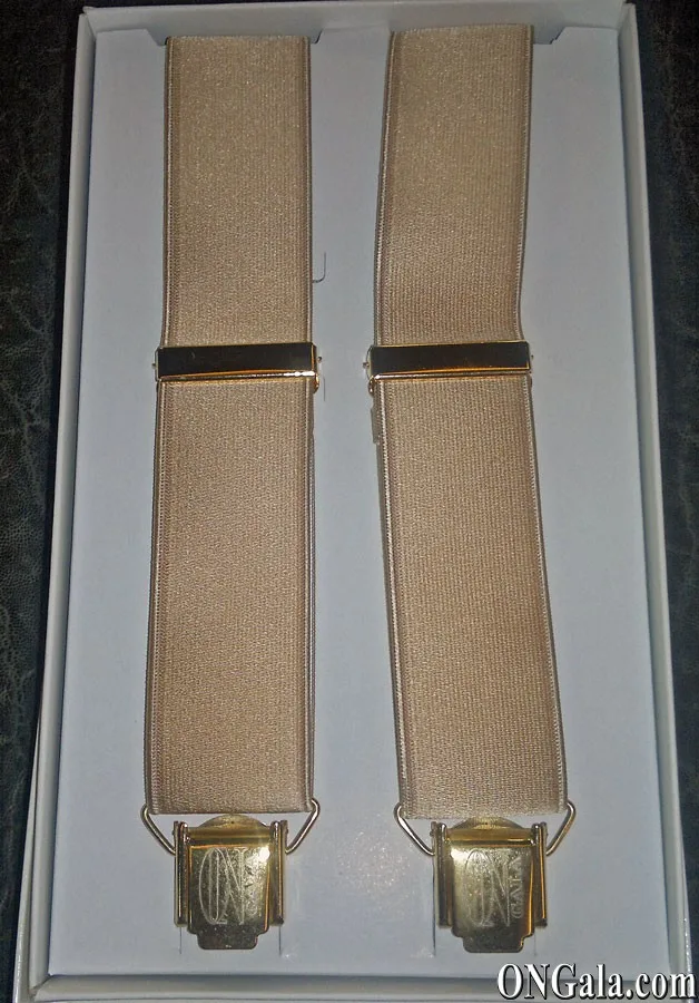 Goldene Hosenträger aus Satin-Elastikband