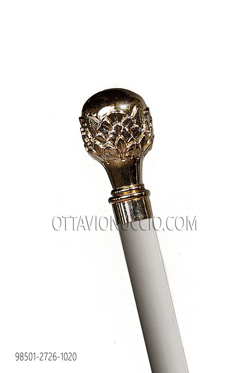 Bastone bianco con pomolo oro