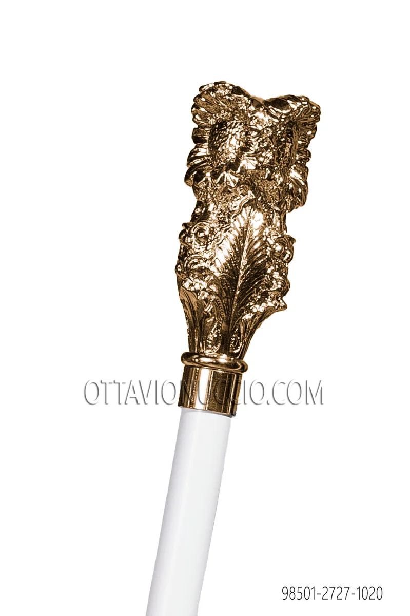 Bastone bianco pomolo oro