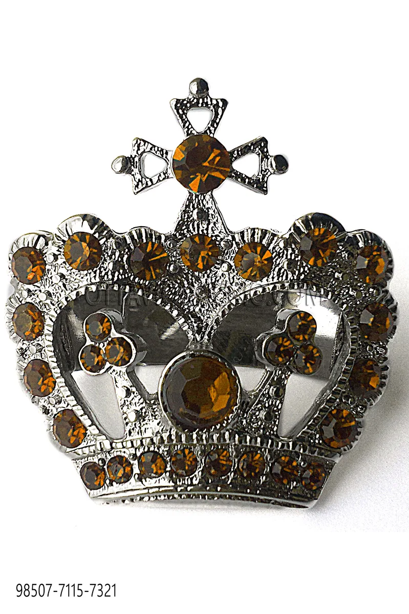 Fermanodo corona nichel strass topazio