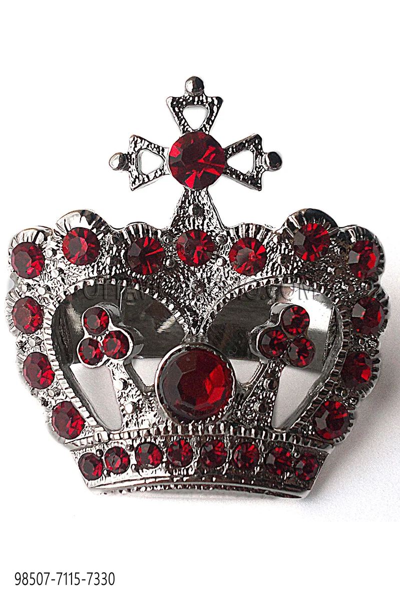 Fermanodo corona nichel strass rosso