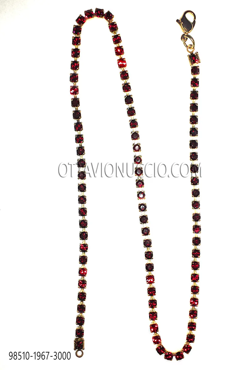 Chaînette avec strass rouges
