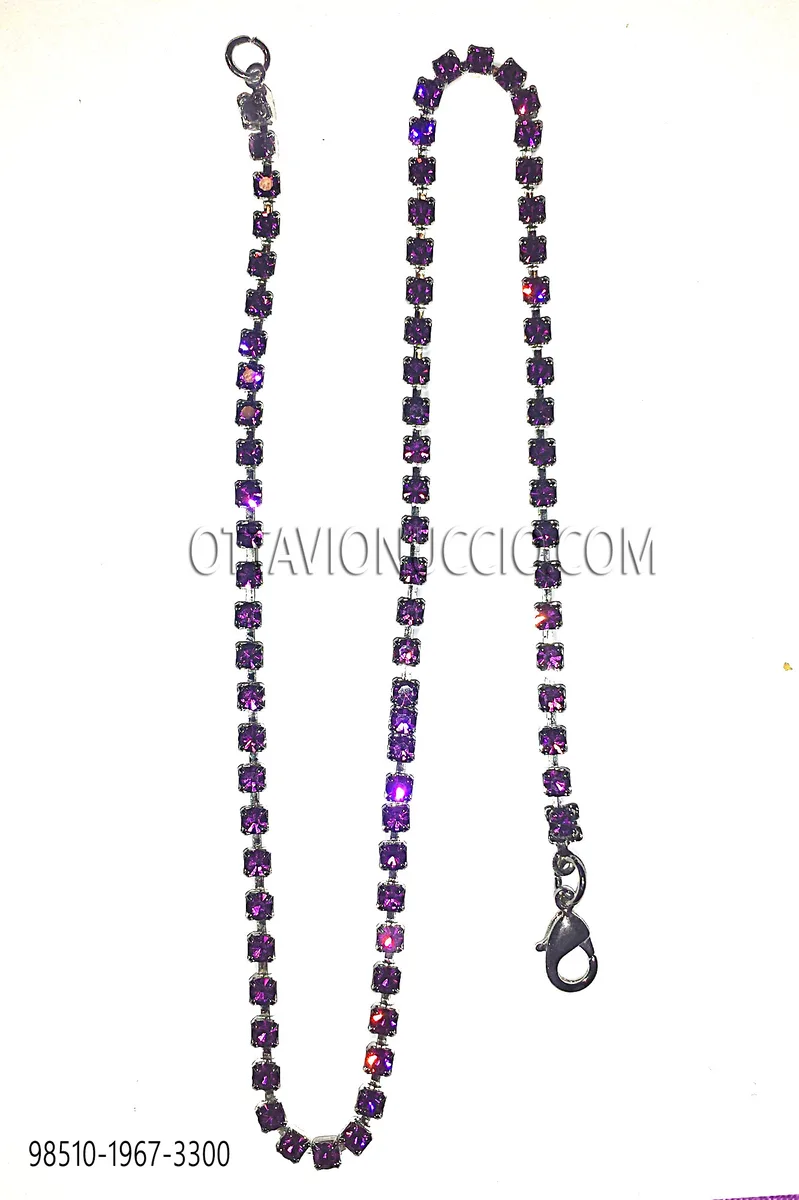 Catenina nichel con strass viola