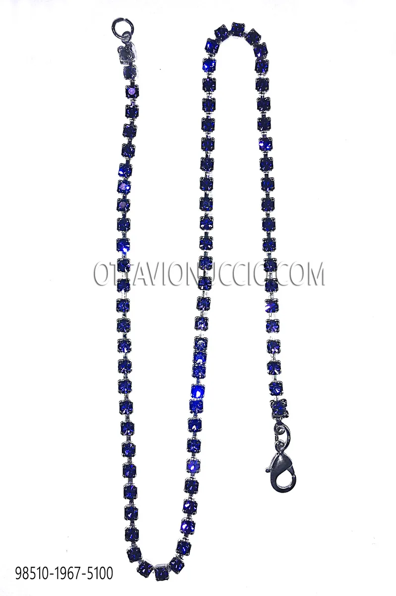 Catenina nichel con strass blu zaffiro