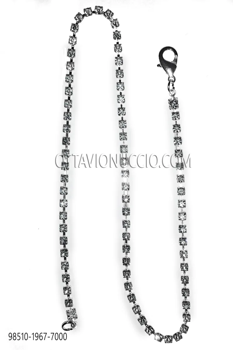 Gunmetal grey chain with crystal rhinestones