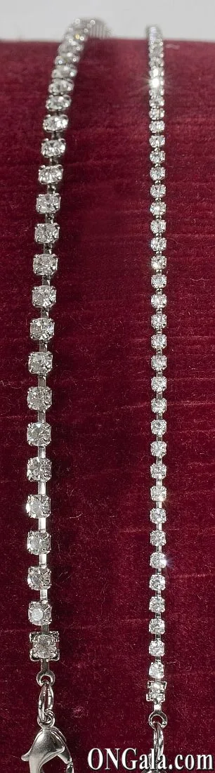 Gunmetal grey chain with crystal rhinestones