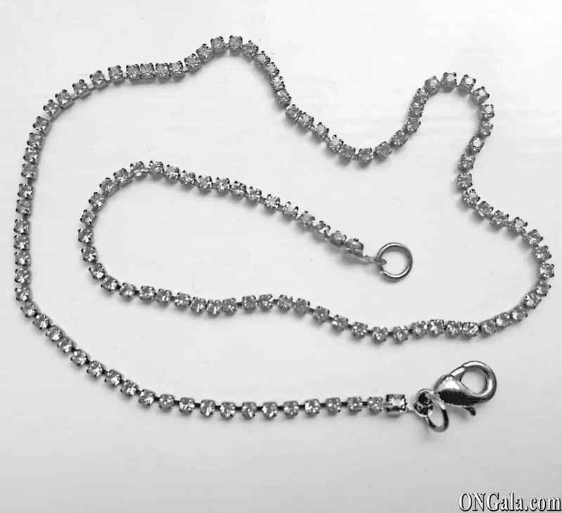 Gunmetal grey chain with crystal rhinestones