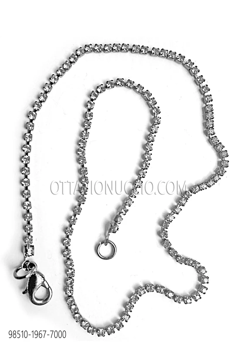 Gunmetal grey chain with crystal rhinestones