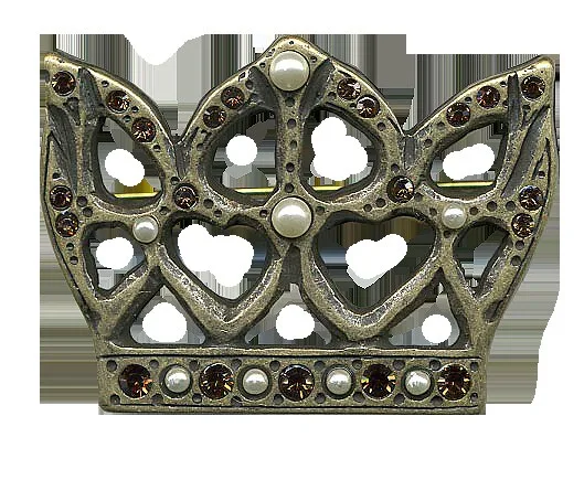 Anstecknadel in Kronenform mit Altgold-Finish