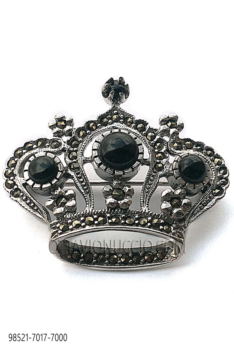 Spilla corona placcata in argento