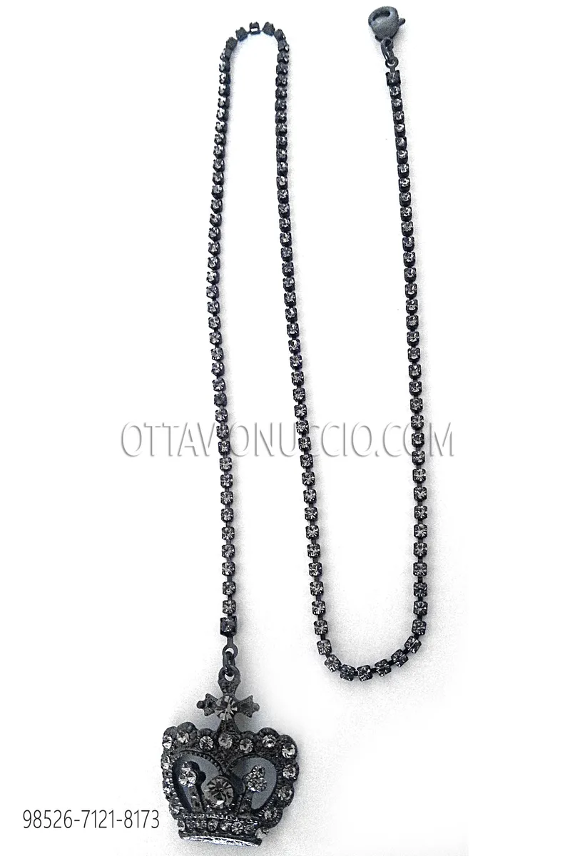 Catenina con pendente corona colore argento