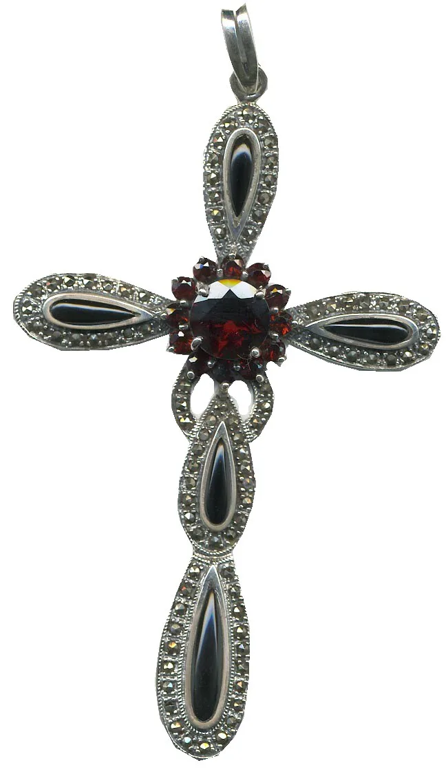 Pendente croce placcata argento