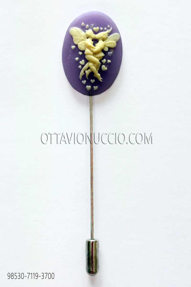 Spillone cammeo viola