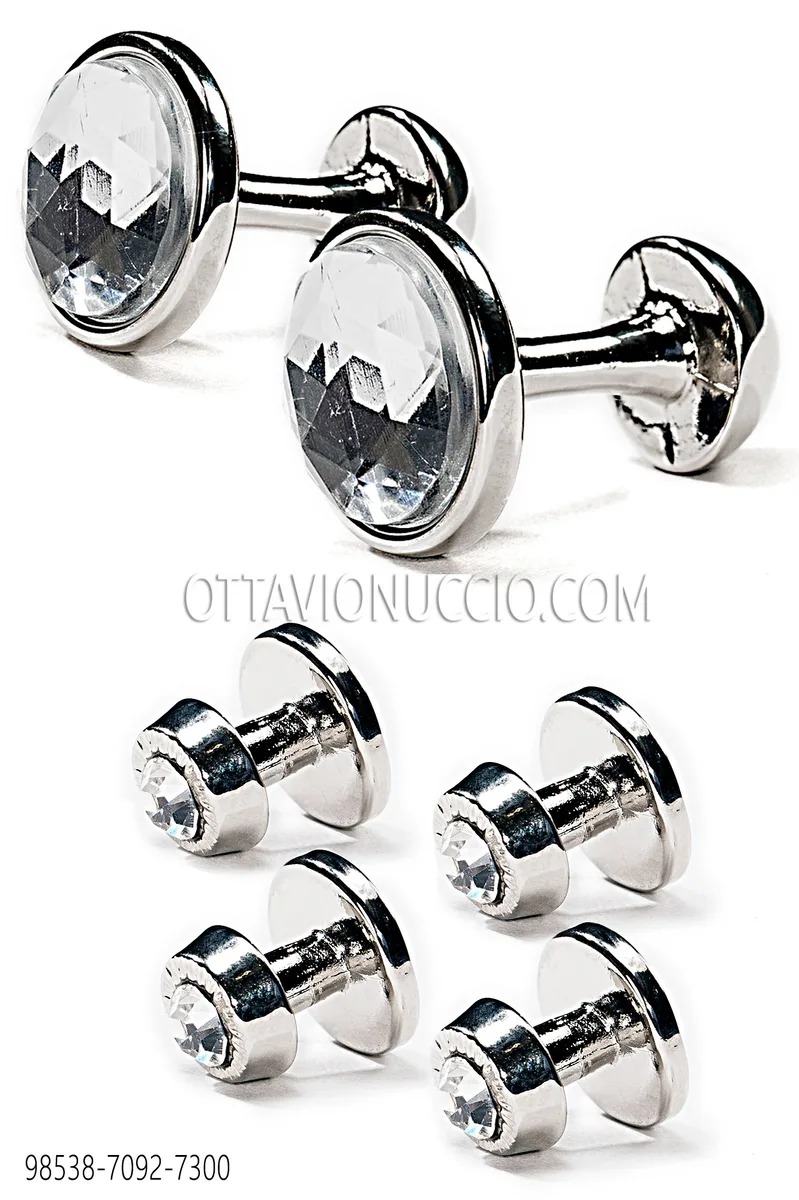 Set gemelli e bottoni crystal