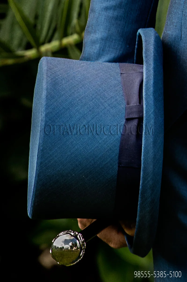 Cilindro in misto lana blu royal