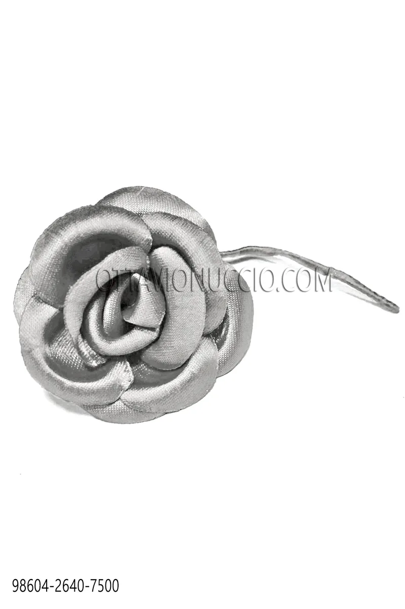 Ansteckblume, perlgrau, aus Satin