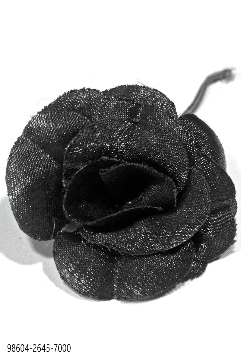 Dunkelgraue Ansteckblume aus Lurex