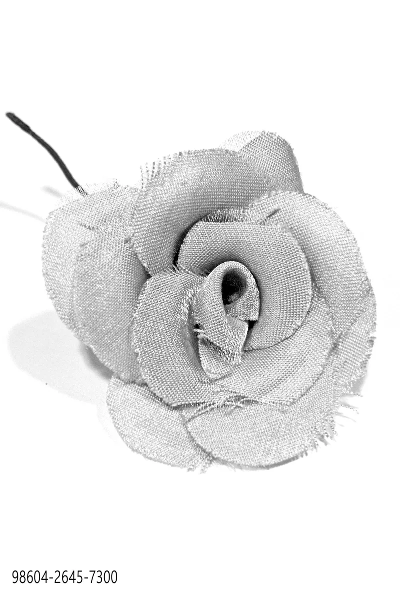 Ansteckblume, perlgrau, aus Lurex