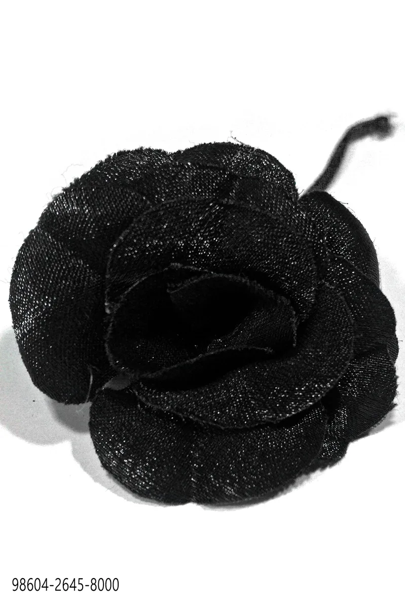 Schwarze Ansteckblume aus Lurex