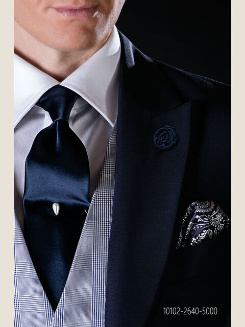 Cravatta in raso blu