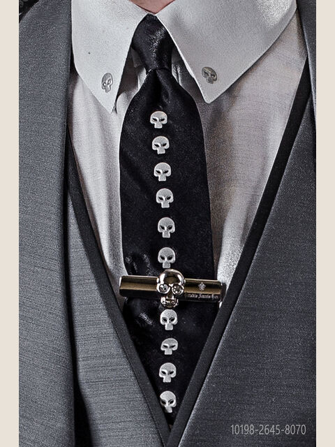 Cravatta in lurex con applicazioni metalliche