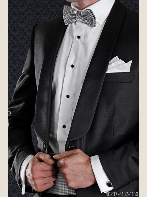 Camicia bianca Tuxedo in cotone con pettorina in piqué