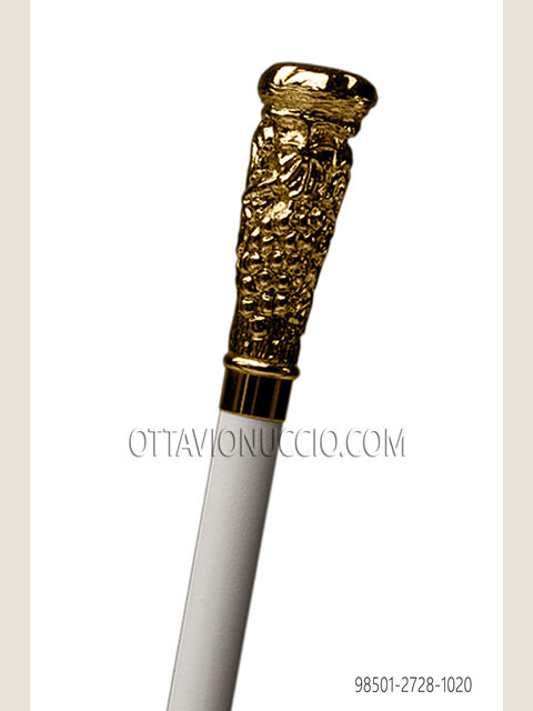 Bastone bianco pomello oro