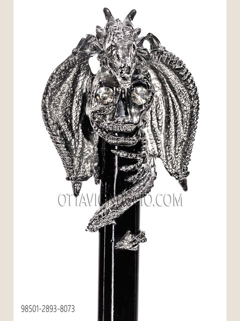 Bastone nero forma drago nichel