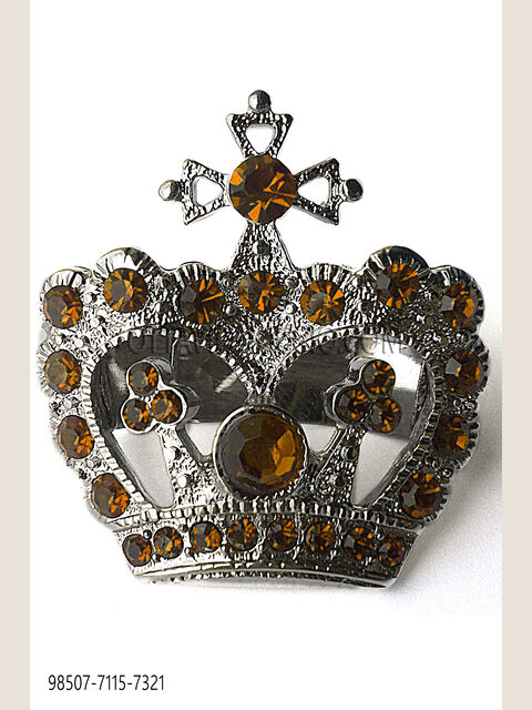 Fermanodo corona nichel strass topazio