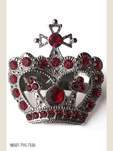Fermanodo corona nichel strass rosso