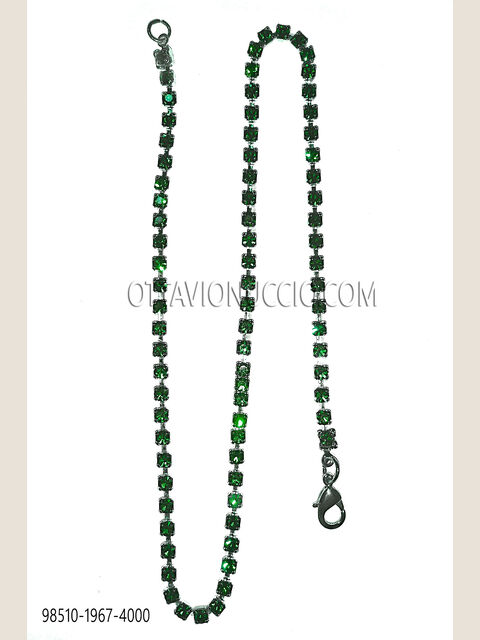 Catenina nichel con strass verdi