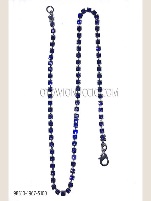 Catenina nichel con strass blu zaffiro