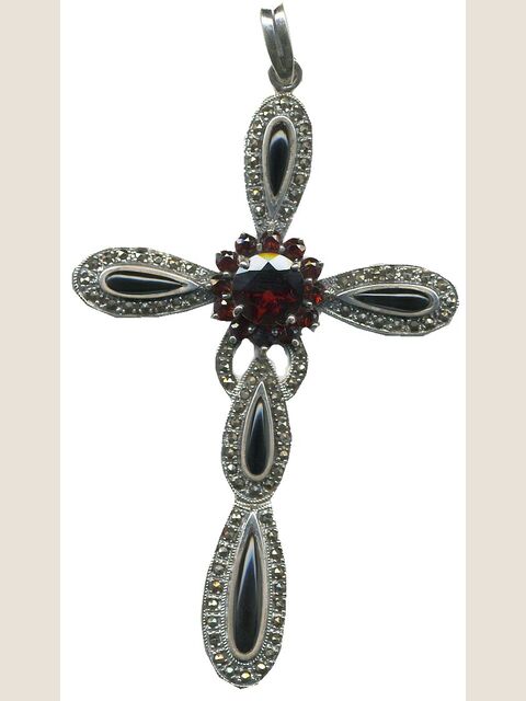 Pendente croce placcata argento