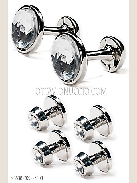 Set gemelli e bottoni crystal
