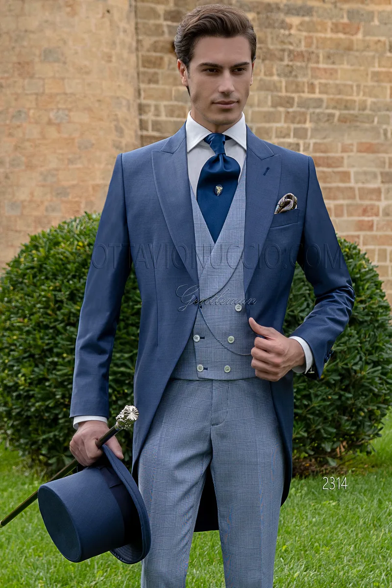 Tight sposo blu royal abbinamenti principe di Galles al tono 1