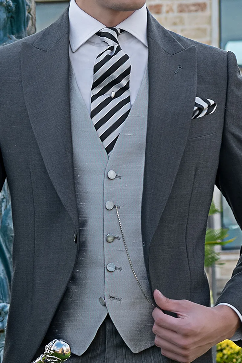 Tight da matrimonio uomo stile inglese, misto lana grigio 2