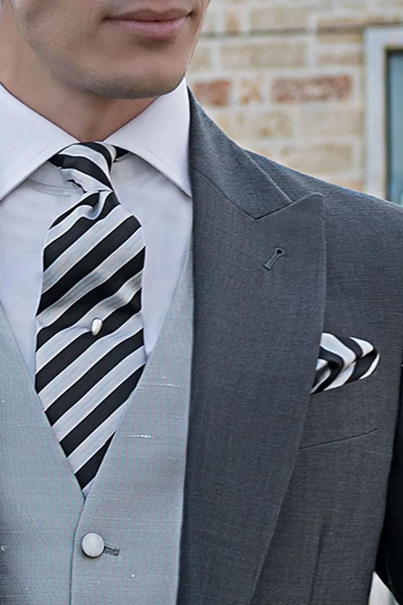 Tight da matrimonio uomo stile inglese, misto lana grigio 3