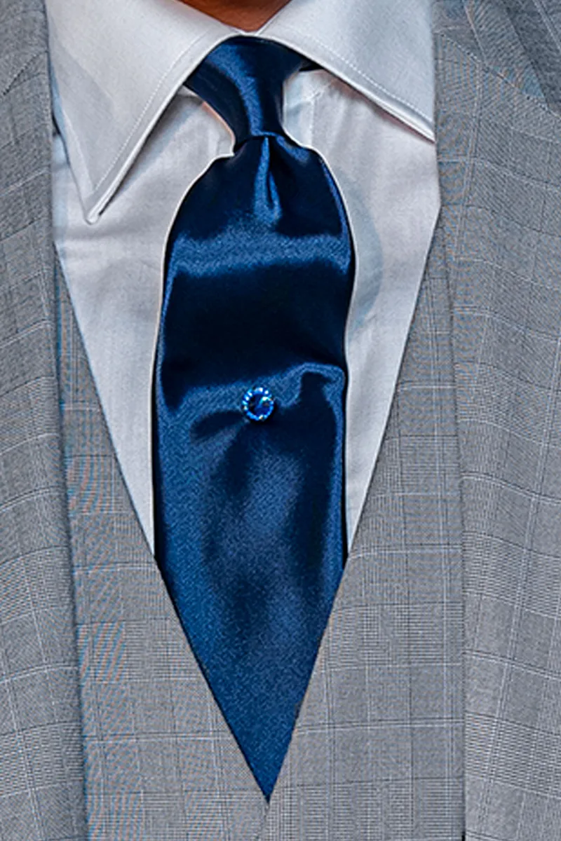 Vestito uomo sposo 3 pezzi principe di Galles grigio 2