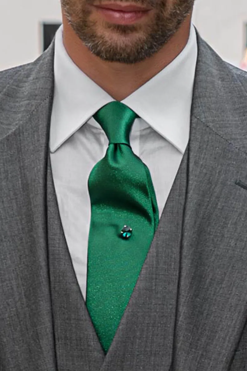 Abito cerimonia uomo classico grigio, gilet doppiopetto 3